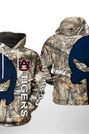 Auburn Tigers NCAA Camo Veteran Hunting Hoodie Genxprint