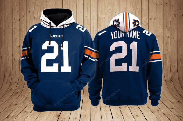 Auburn Tigers football NCAA Custom 3D Hoodie PT Genxprint