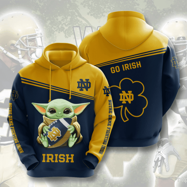 Baby Yoda Notre Dame Fighting Irish Hoodie Genxprint