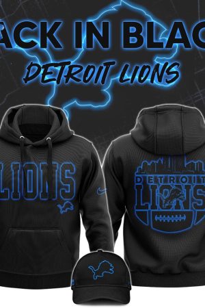 Back In Black Detroit Lions Hoodie Genxprint