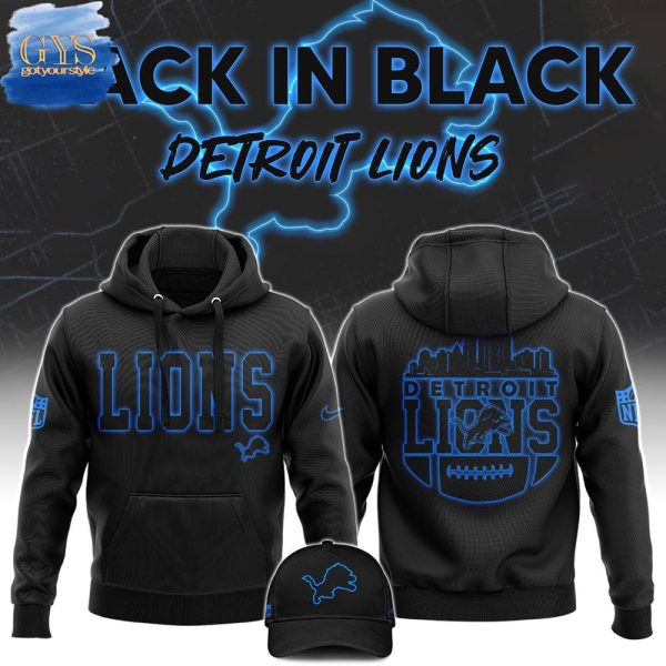 Back In Black Detroit Lions Hoodie Genxprint