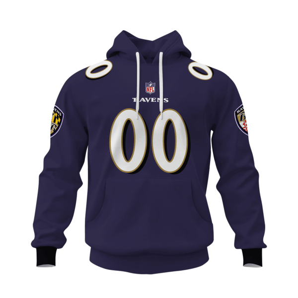 Baltimore Ravens Personalized Name And Number NFL 3D Hoodie Style Genxprint - Image 2