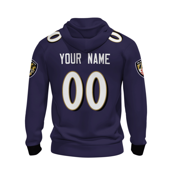 Baltimore Ravens Personalized Name And Number NFL 3D Hoodie Style Genxprint - Image 3
