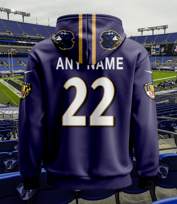 Baltimore Ravens Personalized Name And Number NFL 3D Hoodie Style Genxprint - Image 3