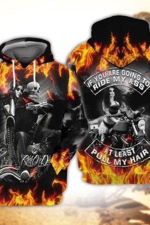 Biker Lady If You Are Going To Ride My Ass At Least Pull My Hair For Men And Women 3d Hoodie Zip Hoodie Genxprint