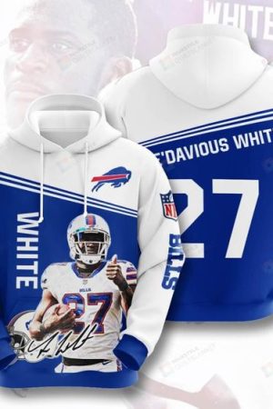 Buffalo Bills 27 Davious White NFL Football Team Hoodie Genxprint
