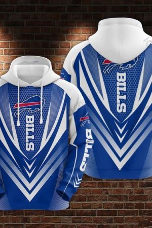 Buffalo Bills Blue V4 NFL Football Team Hoodie Genxprint