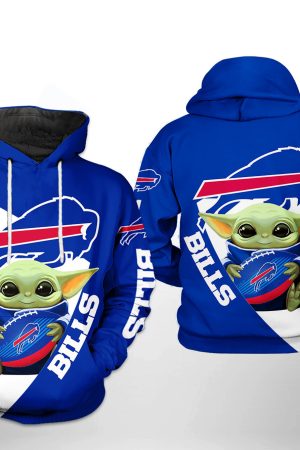 Buffalo Bills NFL Baby Yoda Team Hoodie Zip Hoodie Genxprint