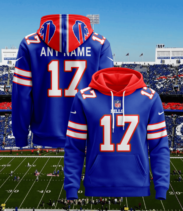 Buffalo Bills Personalized Name And Number NFL 3D Hoodie Style Genxprint