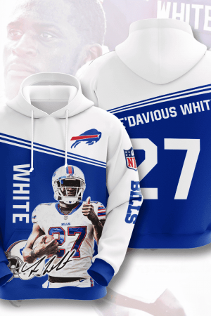 Buffalo Bills White 27 Hoodie Genxprint