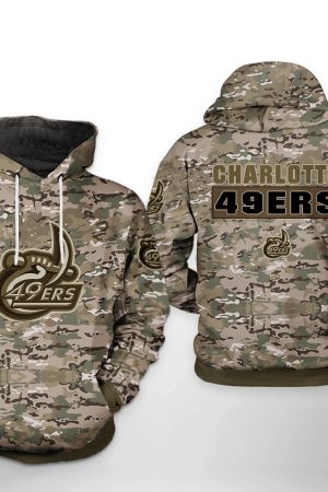 Charlotte 49ers NCAA Camo Veteran Hoodie Genxprint