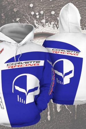 Chevrolet Corvette Racing Lake Blue Sport Car Hoodie Genxprint