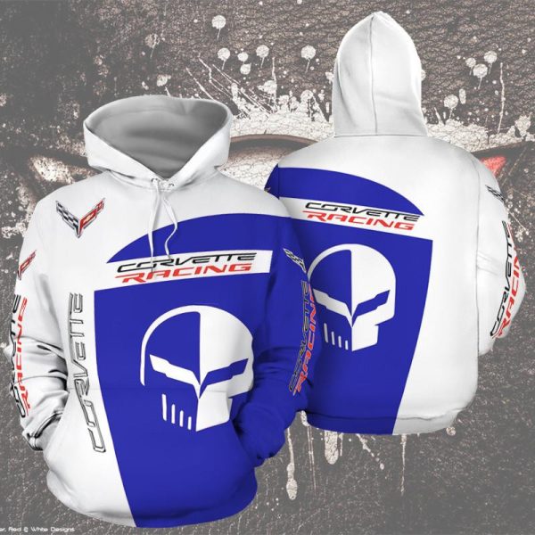 Chevrolet Corvette Racing Lake Blue Sport Car Hoodie Genxprint