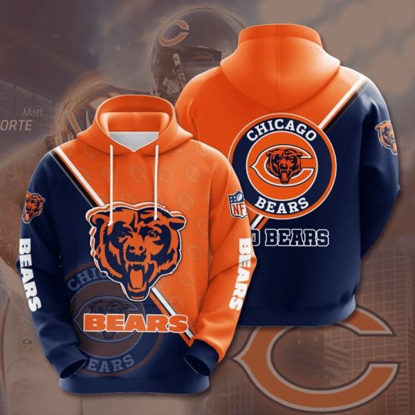 Chicago Bears Logo NFL Football Team Hoodie Genxprint