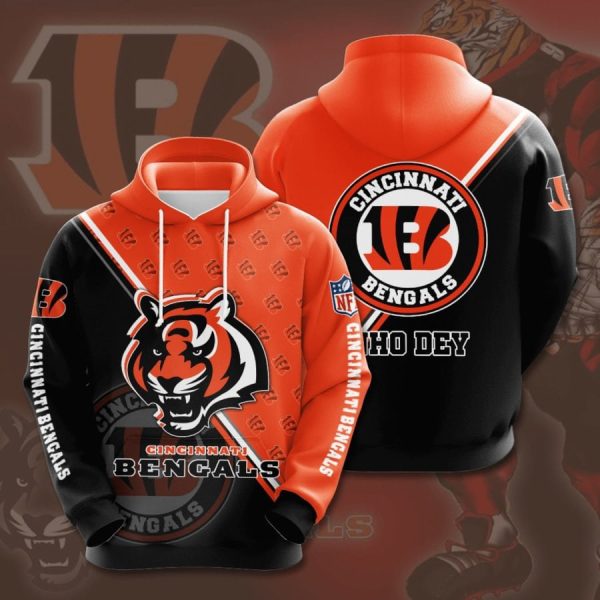 Cincinnati Bengals Logo NFL Football Team Hoodie Genxprint