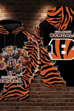 Cincinnati Bengals Tiger NFL Football Team Hoodie Genxprint