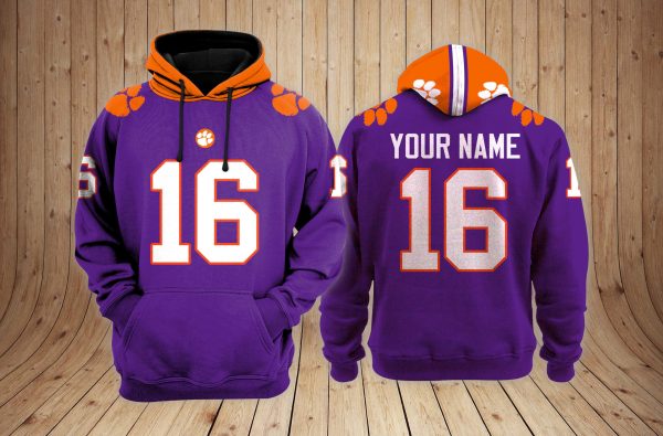 Clemson Tigers football NCAA Custom 3D Hoodie PT Genxprint