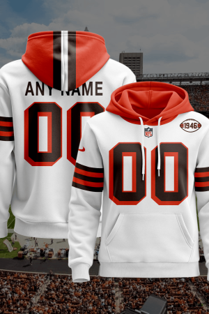 Cleveland Browns Personalized Name And Number NFL 3D Hoodie Style Genxprint
