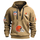 Cleveland Browns Premium NFL Quarter Zip Hoodie All Color Genxprint