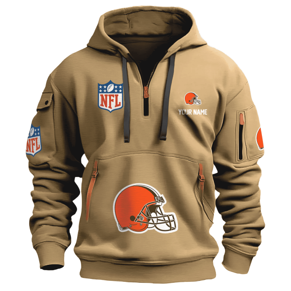Cleveland Browns Premium NFL Quarter Zip Hoodie All Color Genxprint
