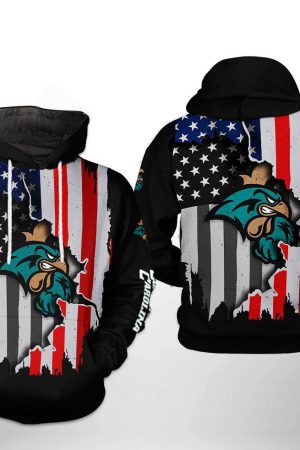 Coastal Carolina Chanticleers NCAA US Flag Hoodie Genxprint