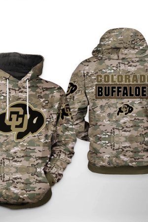 Colorado Buffaloes NCAA Camo Veteran Hoodie Genxprint