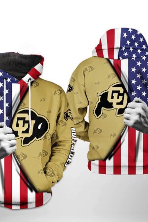Colorado Buffaloes NCAA US FLag Hoodie Genxprint