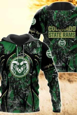 Colorado State Rams Camo Hunting 3D printed Sweatshirt Hoodie Zipped Hoodie Genxprint