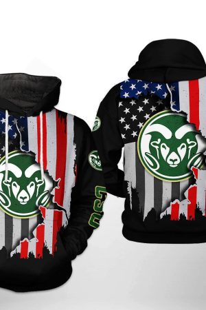 Colorado State Rams NCAA US Flag Hoodie Genxprint