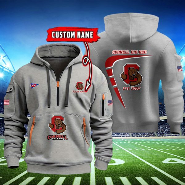 Cornell Big Red Quarter Zip Hoodie Genxprint - Image 3