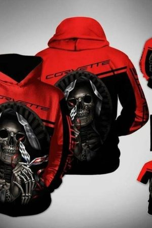Corvette Maiden Skull 3d Hoodie Zip Hoodie Genxprint