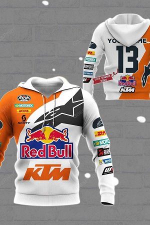 Custom Name And Number Motogp Red Bull Ktm Racing Ready To Race All Over Print Hoodie Zip Hoodie Genxprint