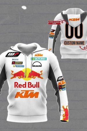 Custom Name And Number Red Bull Ktm Racing Ready To Race All Over Print Hoodie Zip Hoodie Genxprint