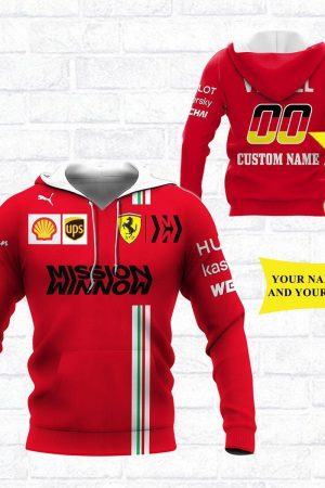 Custom Name And Number Scuderia Ferrari Luxyry Racing Car F1 8k135 Fan Gift 3d Zip Hoodie Ii Genxprint