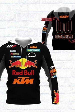 Custom Name Motogp Red Bull Ktm Racing Ktm Factory Racing All Over Print Hoodie Zip Hoodie Genxprint