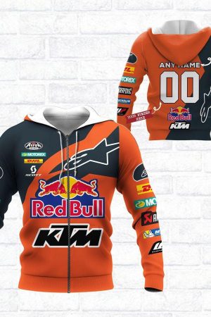 Custom Name Number Red Bull Ktm Factory Racing F1 8k88 Fan Gift 3d Zip Hoodie Ii Genxprint