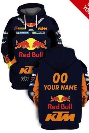 Custom Name Red Bull Ktm Racing All Over Print Hoodie Genxprint