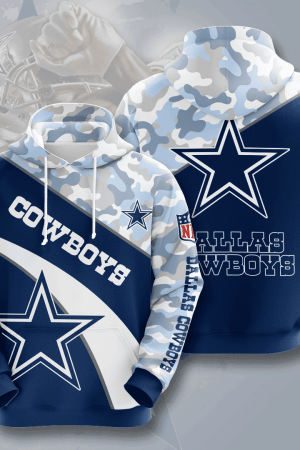 Dallas Cowboys Blue Camo Hoodie Genxprint