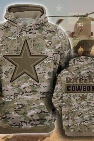 Dallas Cowboys Camourflage Veteran Hoodie Genxprint
