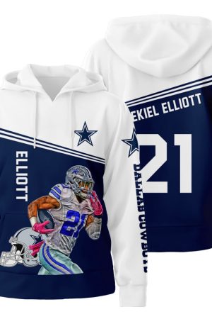 Dallas Cowboys Ezekiel Elliott 3D All Over Print Hoodie Zip-Up Hoodie Genxprint