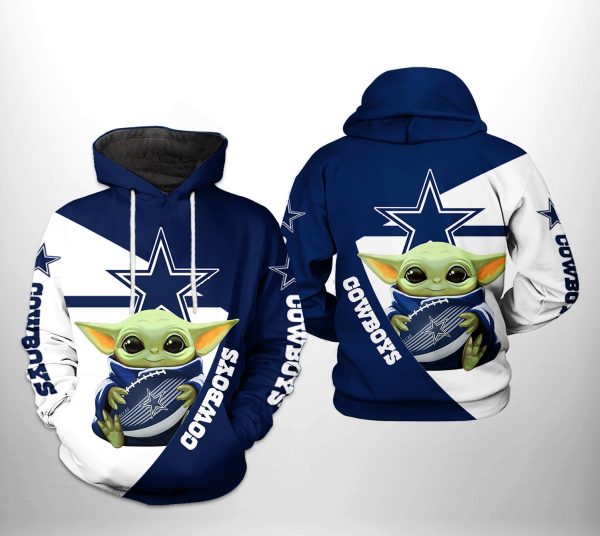 Dallas Cowboys NFL Baby Yoda Team Hoodie Zip Hoodie Genxprint