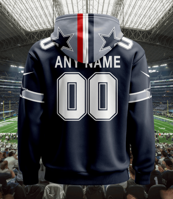 Dallas Cowboys Personalized Name And Number NFL 3D Hoodie Style Genxprint - Image 3