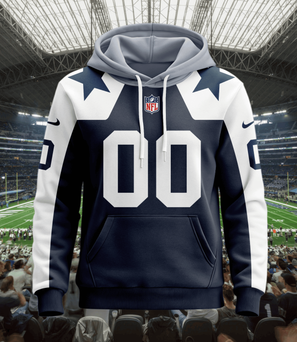 Dallas Cowboys Personalized Name And Number NFL 3D Hoodie Style Genxprint