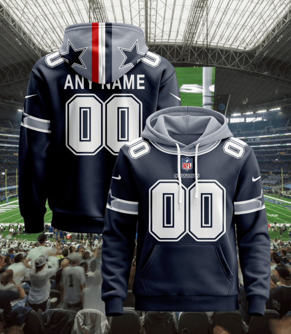 Dallas Cowboys Personalized Name And Number NFL 3D Hoodie Style Genxprint