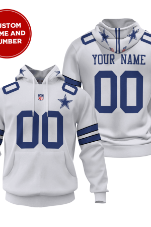 Dallas Cowboys Personalized Name And Number NFL 3D Hoodie Style Genxprint