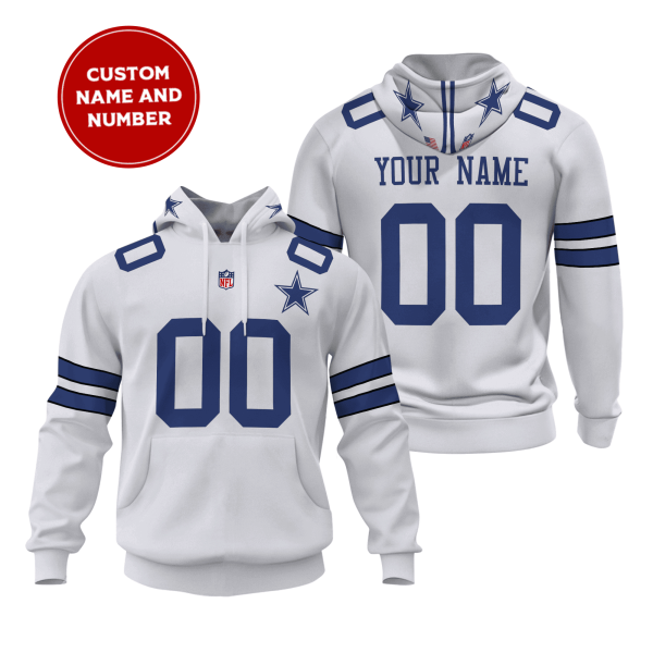 Dallas Cowboys Personalized Name And Number NFL 3D Hoodie Style Genxprint