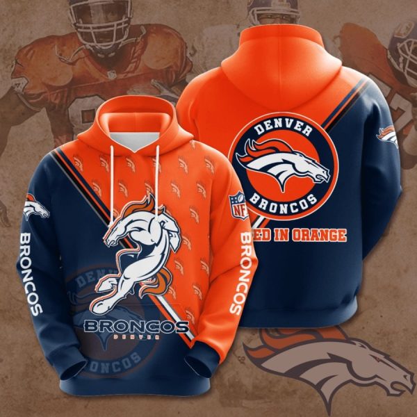 Denver Broncos Logo NFL Football Team Hoodie Genxprint