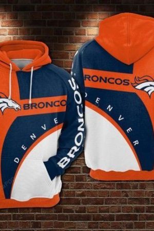 Denver Broncos Nfl Football Orange Blue Hoodie Zip Hoodie Genxprint