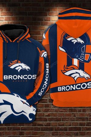 Denver Broncos Nfl Football Orange Hoodie Zip Hoodie Genxprint