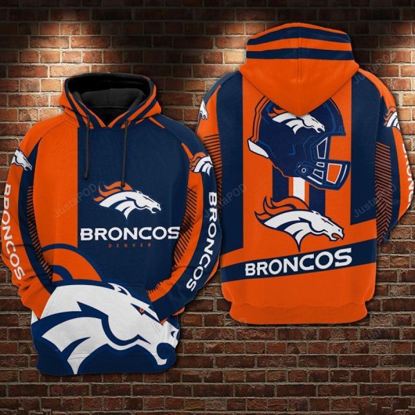 Denver Broncos Nfl Football Orange Hoodie Zip Hoodie Genxprint